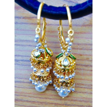 2 Tier Kundan Gold Bali Jhumkas